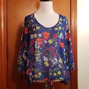 Blue Floral Blouse